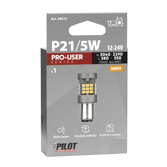 P21/5W 12/24V BAY15d 3040/580+2290/550lm ΜΕ ΠΟΡΤΟΚΑΛΙ ΦΩΣ LED CAN-BUS PRO-USER SERIES 1ΤΕΜ.