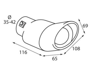 ΑΚΡΟ ΕΞΑΤΜΙΣΗΣ TS-55 Φ 35-42mm - ΛΟΞΟ ΟΒΑΛ