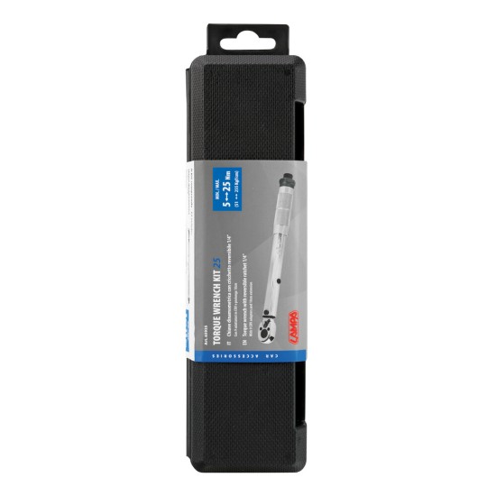 ΔΥΝΑΜΟΚΛΕΙΔΟ/ΡΟΠΟΚΛΕΙΔΟ TORQUE (ΤΟΡΞ) 1/4'' 5>25Nm 28cm CRV ΜΕ 9 ΜΥΤΕΣ & ΠΡΟΕΚΤΑΣΗ ΜΗΚΟΥΣ 10cm LAMPA - 1 Τεμ.