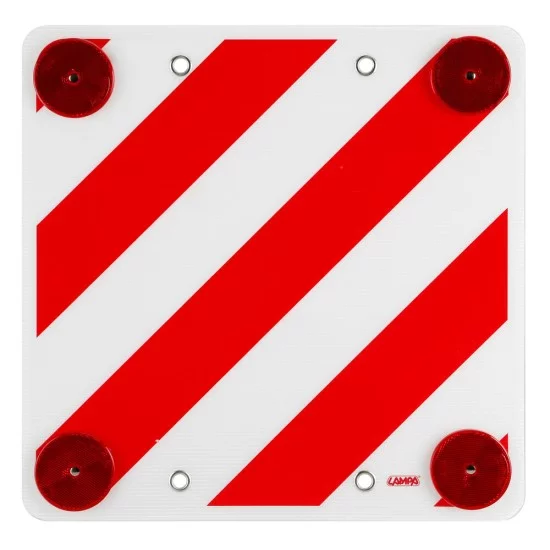 ΑΝΑΚΛΑΣΤΙΚΟ ΣΗΜΑ ΠΡΟΕΞΕΧΟΝΤΟΣ ΦΟΡΤΙΟΥ ΚΟΚΚΙΝΟ/ΑΣΠΡΟ 50x50cm ΠΛΑΣΤΙΚΟ ΠΟΛΥΑΙΘΥΛΕΝΙΟ LAMPA - 1 ΤΕΜ.