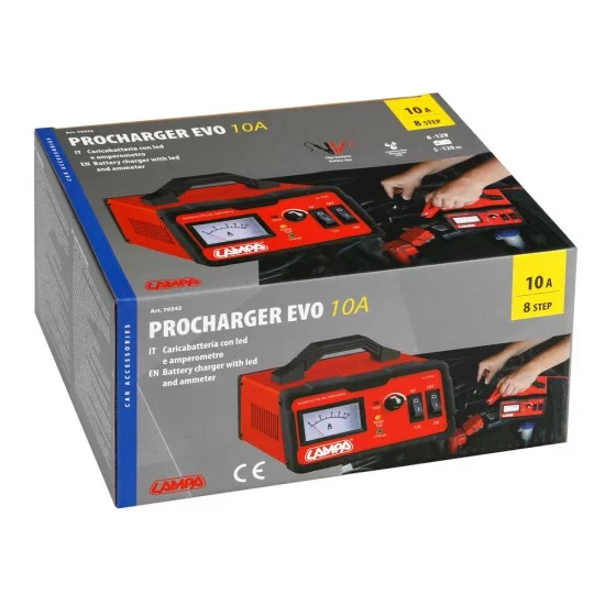 ΦΟΡΤΙΣΤΗΣ ΜΠΑΤΑΡΙΑΣ PROCHARGER EVO 8STEP 6/12V 0-10A 5>120Ah LED ΜΕ ΑΜΠΕΡΟΜΕΤΡΟ LAMPA - 1 ΤΕΜ.