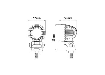 ΠΡΟΒΟΛΕΑΣ ΕΡΓΑΣΙΑΣ ΜΕ ΠΕΡΙΣΤΡΕΦΟΜΕΝΗ ΒΑΣΗ 360 ΜΟΙΡΩΝ 1LED 9-32V 10W 900LM 6.000K 57x 58 mm  -1ΤΕΜ.