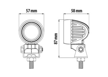 ΠΡΟΒΟΛΕΑΣ ΕΡΓΑΣΙΑΣ ΜΕ ΠΕΡΙΣΤΡΕΦΟΜΕΝΗ ΒΑΣΗ 360 ΜΟΙΡΩΝ 1LED 9-32V 10W 900LM 6.000K 57x 58 mm  -1ΤΕΜ.