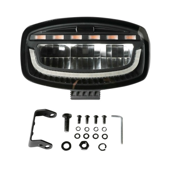 ΠΡΟΒΟΛΕΑΣ ΜΕ ΠΟΡΤΟΚΑΛΙ LED ΦΛΑΣ GLARE OVAL-PRO DEMON LINE 10>30V 51 LED 60W 3500lm 247x175x93mm LAMPA - 1 ΤΕΜ.