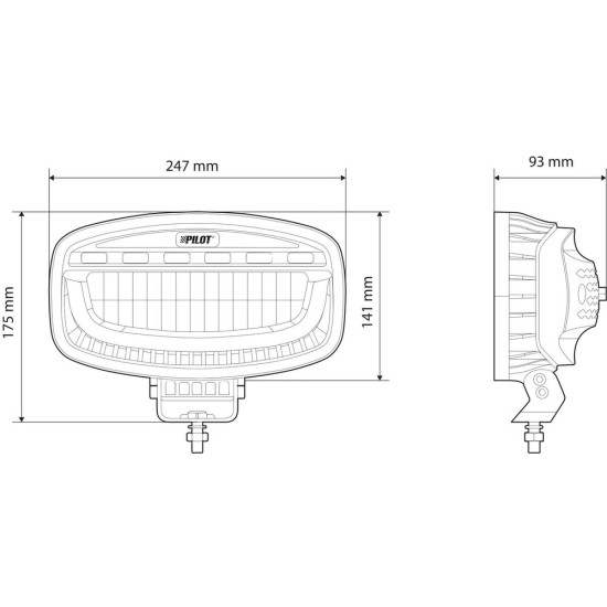 ΠΡΟΒΟΛΕΑΣ ΜΕ ΠΟΡΤΟΚΑΛΙ LED ΦΛΑΣ GLARE OVAL-PRO DEMON LINE 10>30V 51 LED 60W 3500lm 247x175x93mm LAMPA - 1 ΤΕΜ.