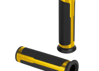 ΧΕΡΟΥΛΙΑ MOTO STYLE GRIP ΜΑΥΡΟ/ΧΡΥΣΟ ΧΡΩΜΑ 22mm+25mm 12cm LAMPA - 2 τεμ.
