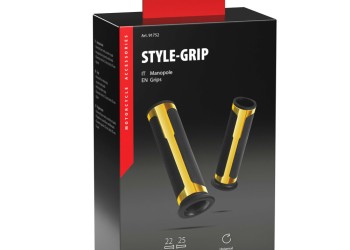 ΧΕΡΟΥΛΙΑ MOTO STYLE GRIP ΜΑΥΡΟ/ΧΡΥΣΟ ΧΡΩΜΑ 22mm+25mm 12cm LAMPA - 2 τεμ.