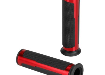 ΧΕΡΟΥΛΙΑ MOTO STYLE GRIP ΜΑΥΡΟ/ΚΟΚΚΙΝΟ ΧΡΩΜΑ 22mm+25mm 12cm LAMPA - 2 τεμ.