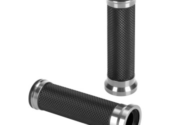 ΧΕΡΟΥΛΙΑ MOTO ALU GRIP  ΜΑΥΡΟ/ΑΣΗΜΙ ΧΡΩΜΑ 22mm+25mm 12cm LAMPA - 2 τεμ.