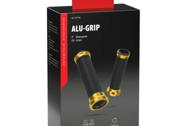 ΧΕΡΟΥΛΙΑ MOTO ALU GRIP  ΜΑΥΡΟ/ΧΡΥΣΟ ΧΡΩΜΑ 22mm+25mm 12cm LAMPA - 2 τεμ.
