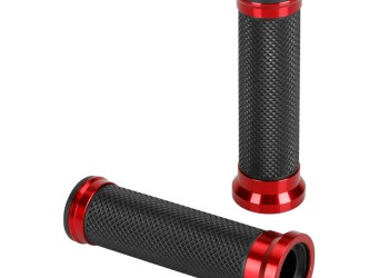 ΧΕΡΟΥΛΙΑ MOTO ALU GRIP  ΜΑΥΡΟ/ΚΟΚΚΙΝΟ ΧΡΩΜΑ 22mm+25mm 12cm LAMPA - 2 τεμ.