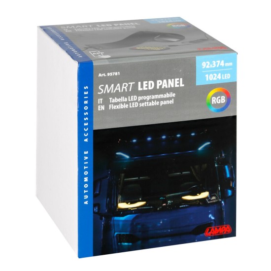 ΠΑΝΕΛ ΕΥΚΑΜΠΤΟ SMART LED PANEL 1024 LED 92x374mm RGB ΜΕ ΚΑΛΩΔΙΟ 450cm ΓΙΑ USB & REMOTE CONTROL LAMPA - 1 ΤΕΜ.