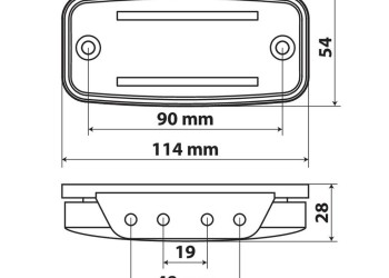 ΦΩΣ ΟΓΚΟΥ S18 2 LED ΠΟΡΤΟΚΑΛΙ 10/30V ΜΕ ΑΝΑΚΛΑΣΤΗΡΑ (114x54 mm) -1ΤΕΜ.