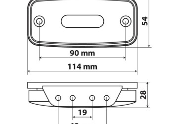 ΦΩΣ ΟΓΚΟΥ S19 4 LED ΠΟΡΤΟΚΑΛΙ 10/30V ΜΕ ΑΝΑΚΛΑΣΤΗΡΑ 114x54 mm 1ΤΕΜ.