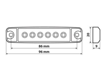 ΦΩΣ ΟΓΚΟΥ 6LED ΛΕΥΚΟ SMD 12/24V 96mm 20ΤΕΜ.