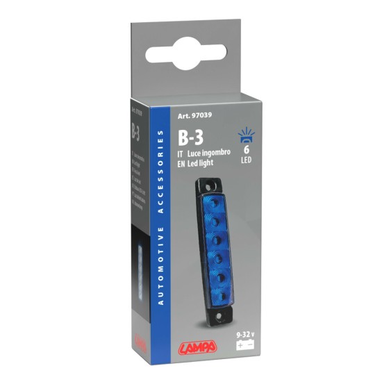 ΦΩΣ ΟΓΚΟΥ 9>32V 6 LED ΜΠΛΕ ΧΡΩΜΑ 95,6x19,8mm LAMPA -  1 Τεμ.