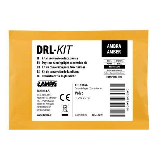 ΚΙΤ ΜΕΤΑΤΡΟΠΗΣ ΦΩΤΩΝ ΗΜΕΡΑΣ ΣΕ ΠΟΡΤΟΚΑΛΙ DRL-KIT HOLLAND STYLE ΓΙΑ VOLVO FH SERIE 5 06/2021+ LAMPA - 1 Κιτ