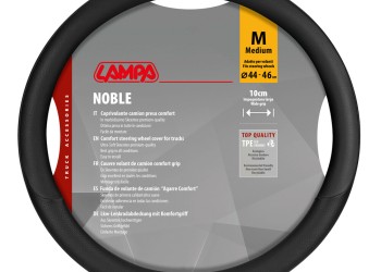 Lampa - Κάλυμμα Τιμονιού Φορτηγού NOBLE από Skeentex M 44-46εκ. Άοσμο Μαλακό αντιολισθητικό εύκολη τοποθέτηση φαρδιά λαβή 10εκ. Μαύρο - 1 τεμ. (L9708.1)