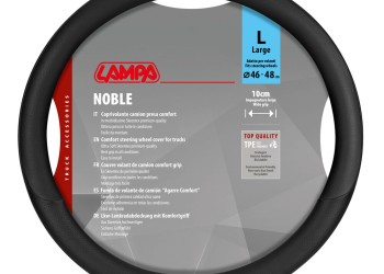 Lampa - Κάλυμμα Τιμονιού Φορτηγού NOBLE από Skeentex L 46-48εκ. Άοσμο Μαλακό αντιολισθητικό εύκολη τοποθέτηση φαρδιά λαβή 10εκ. Μαύρο - 1 τεμ. (L9708.2)