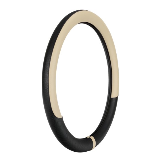 Lampa - Κάλυμμα Τιμονιού Φορτηγού NOBLE από Skeentex M 44-46εκ. Άοσμο Μαλακό αντιολισθητικό εύκολη τοποθέτηση φαρδιά λαβή 10εκ. Μαύρο / Μπέζ - 1 τεμ. (L9708.3)