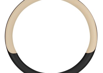 Lampa - Κάλυμμα Τιμονιού Φορτηγού NOBLE από Skeentex L 46-48εκ. Άοσμο Μαλακό αντιολισθητικό εύκολη τοποθέτηση φαρδιά λαβή 10εκ. Μαύρο / Μπέζ - 1 τεμ. (L9708.4)