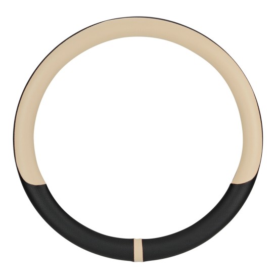 Lampa - Κάλυμμα Τιμονιού Φορτηγού NOBLE από Skeentex L 46-48εκ. Άοσμο Μαλακό αντιολισθητικό εύκολη τοποθέτηση φαρδιά λαβή 10εκ. Μαύρο / Μπέζ - 1 τεμ. (L9708.4)