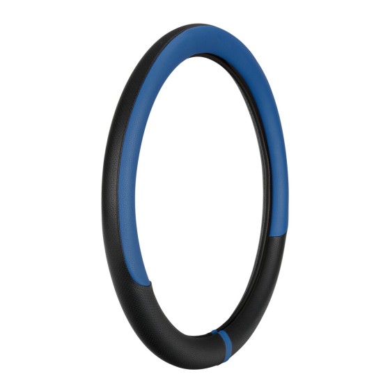 Lampa - Κάλυμμα Τιμονιού Φορτηγού NOBLE από Skeentex L 46-48εκ. Άοσμο Μαλακό αντιολισθητικό εύκολη τοποθέτηση φαρδιά λαβή 10εκ. Μαύρο / Μπλε - 1 τεμ. (L9708.6)