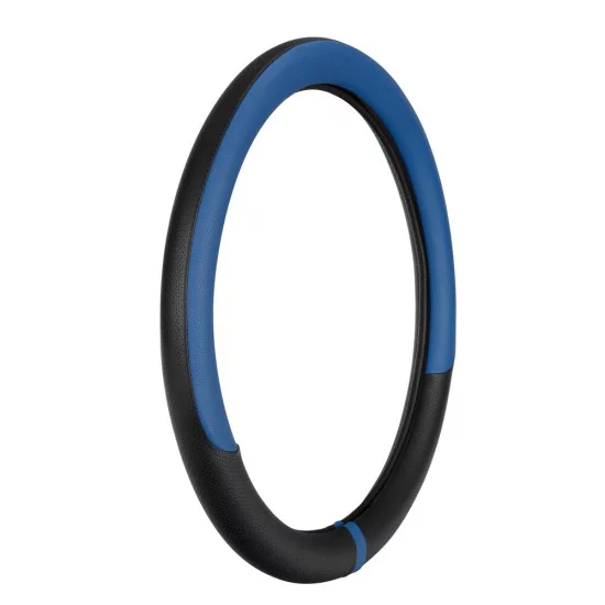 Lampa - Κάλυμμα Τιμονιού Φορτηγού NOBLE από Skeentex L 46-48εκ. Άοσμο Μαλακό αντιολισθητικό εύκολη τοποθέτηση φαρδιά λαβή 10εκ. Μαύρο / Μπλε - 1 τεμ. (L9708.6)