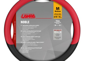 Lampa - Κάλυμμα Τιμονιού Φορτηγού NOBLE από Skeentex M 44-46εκ. Άοσμο Μαλακό αντιολισθητικό εύκολη τοποθέτηση φαρδιά λαβή 10εκ. Μαύρο / Κόκκινο - 1 τεμ. (L9708.7)