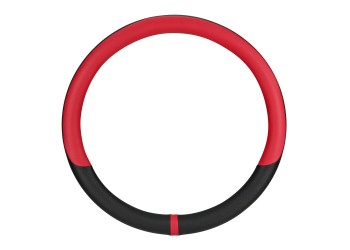 Lampa - Κάλυμμα Τιμονιού Φορτηγού NOBLE από Skeentex L 46-48εκ. Άοσμο Μαλακό αντιολισθητικό εύκολη τοποθέτηση φαρδιά λαβή 10εκ. Μαύρο / Κόκκινο - 1 τεμ. (L9708.8)