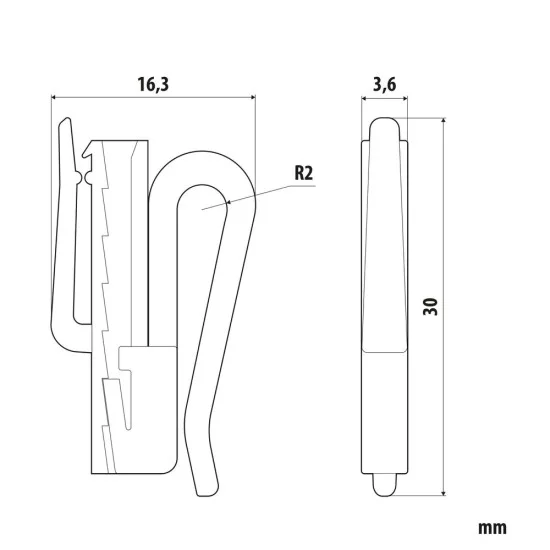 Lampa - Γαντζάκια Κουρτίνας Φορτηγού G-10 Ρυθμιζόμενα 9-28 mm από Πλαστικό σε Λευκό Ημιδιάφανο Χρώμα με Διαστάσεις 3.6x16.3x30 mm - 500 τεμ. (L9710.8)