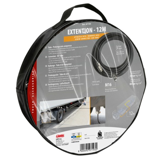 ΠΡΟΕΚΤΑΣΗ ΓΙΑ ΜΕΤΡΗΤΗ ΠΙΕΣΗΣ ΕΛΑΣΤΙΚΩΝ ΦΟΡΤΗΓΟΥ EXTENSION 12m (12 χ 6 mm) 20>80bar LAMPA - 1 τεμ.