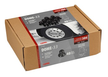 ΚΑΠΑΚΙΑ ΠΑΞΙΜΑΔΙΩΝ/ΜΠΟΥΛΟΝΙΩΝ ΦΟΡΤΗΓΟΥ DOME ΣΤΡΟΓΓΥΛΑ STAINLESS STEEL Φ33mm ΜΑΥΡΟ LAMPA - 40 ΤΕΜ.