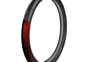 ΚΑΛΥΜΜΑ ΤΙΜΟΝΙΟΥ ΦΟΡΤΗΓΟΥ PEARL RED ΔΕΡΜΑΤΙΝΗ ΜΑΥΡΟ/ΚΟΚΚΙΝΟ (S) 42-44cm ΟΙΚΟΛΟΓΙΚΟ ΚΑΙ ΑΟΣΜΟ