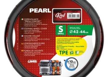 ΚΑΛΥΜΜΑ ΤΙΜΟΝΙΟΥ ΦΟΡΤΗΓΟΥ PEARL RED ΔΕΡΜΑΤΙΝΗ ΜΑΥΡΟ/ΚΟΚΚΙΝΟ (S) 42-44cm ΟΙΚΟΛΟΓΙΚΟ ΚΑΙ ΑΟΣΜΟ