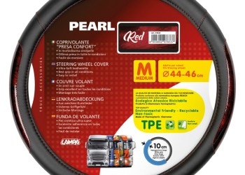 ΚΑΛΥΜΜΑ ΤΙΜΟΝΙΟΥ ΦΟΡΤΗΓΟΥ PEARL RED ΔΕΡΜΑΤΙΝΗ ΜΑΥΡΟ/ΚΟΚΚΙΝΟ (M) 44-46cm ΟΙΚΟΛΟΓΙΚΟ ΚΑΙ ΑΟΣΜΟ