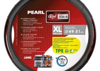 ΚΑΛΥΜΜΑ ΤΙΜΟΝΙΟΥ ΦΟΡΤΗΓΟΥ PEARL RED ΔΕΡΜΑΤΙΝΗ ΜΑΥΡΟ/ΚΟΚΚΙΝΟ (XL) 49-51cm ΟΙΚΟΛΟΓΙΚΟ ΚΑΙ ΑΟΣΜΟ