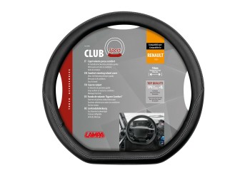 Lampa - Κάλυμμα Τιμονιού Club Sport από Skeentex συμβατό με Reanault T 01/22> κοφτό άοσμο μαλακό φαρδιά λαβή Μαύρο - 1 τεμ. (L9784.1)
