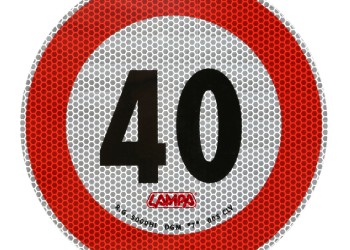 ΣΗΜΑ ΤΑΧΥΤΗΤΑΣ ΧΙΛΙΟΜΕΤΡΩΝ 40km/h ΑΥΤΟΚΟΛΛΗΤΟ 20CM ΔΙΑΜΕΤΡΟ LAMPA - 1 ΤΕΜ.