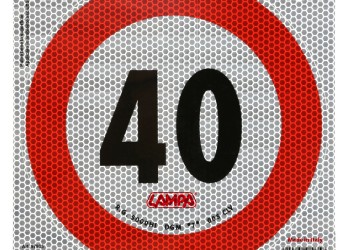 ΣΗΜΑ ΤΑΧΥΤΗΤΑΣ ΧΙΛΙΟΜΕΤΡΩΝ 40km/h ΑΥΤΟΚΟΛΛΗΤΟ 20CM ΔΙΑΜΕΤΡΟ LAMPA - 1 ΤΕΜ.