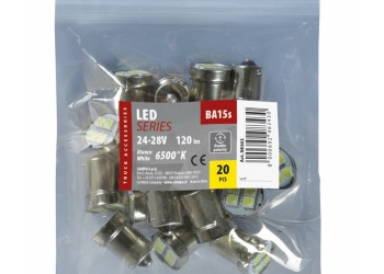 R5W BA15s 24/28V 120LM 12SMD LED x 1 CHIPS HYPER LED ΛΕΥΚΑ 20TEM.