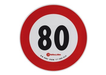 ΣΗΜΑ ΤΑΧΥΤΗΤΑΣ ΧΙΛΙΟΜΕΤΡΩΝ 80km/h ΑΥΤΟΚΟΛΛΗΤΟ 20CM ΔΙΑΜΕΤΡΟΣ