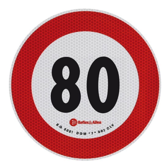 ΣΗΜΑ ΤΑΧΥΤΗΤΑΣ ΧΙΛΙΟΜΕΤΡΩΝ 80km/h ΑΥΤΟΚΟΛΛΗΤΟ 20CM ΔΙΑΜΕΤΡΟΣ