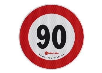 ΣΗΜΑ ΤΑΧΥΤΗΤΑΣ ΧΙΛΙΟΜΕΤΡΩΝ 90km/h ΑΥΤΟΚΟΛΛΗΤΟ 20CM ΔΙΑΜΕΤΡΟ