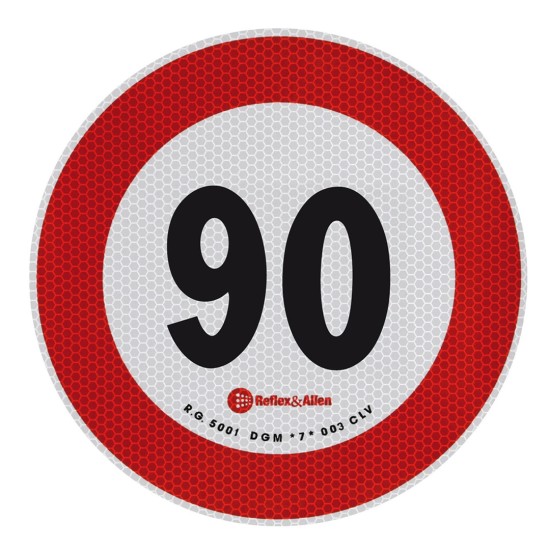 ΣΗΜΑ ΤΑΧΥΤΗΤΑΣ ΧΙΛΙΟΜΕΤΡΩΝ 90km/h ΑΥΤΟΚΟΛΛΗΤΟ 20CM ΔΙΑΜΕΤΡΟ