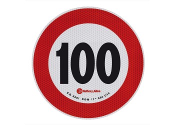 ΣΗΜΑ ΤΑΧΥΤΗΤΑΣ ΧΙΛΙΟΜΕΤΡΩΝ 100km/h ΑΥΤΟΚΟΛΛΗΤΟ 20CM ΔΙΑΜΕΤΡΟΣ