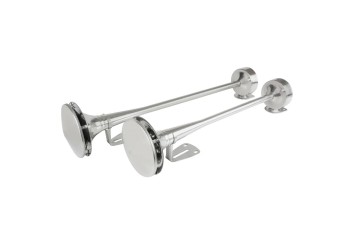 ΚΟΡΝΑ ΔΙΠΛΗ ΠΝΕΥΜΑΤΙΚΗ 118dB 24V  58+64cm ΜΕ ΒΑΣΕΙΣ ΣΤΗΡΙΞΗΣ