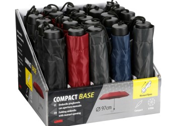 ΟΜΠΡΕΛΕΣ COMPACT BASE Φ97cm ΧΕΙΡΟΚΙΝΗΤΟ ΑΝΟΙΓΜΑ ΔΙΑΦΟΡΑ ΧΡΩΜΑΤΑ 31x31x24cm σε ΣΤΑΝΤ  LAMPA - 25 τεμ.