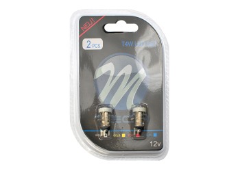 T4W 12V 0,32W BA9s (ΜΙΝΙΟΝ) LED 4xSMD3528 ΛΕΥΚΟ BLISTER 2ΤΕΜ.