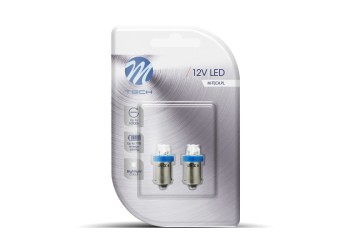 T4W 12V 0,96W BA9s (ΜΙΝΙΟΝ) LED 4xLED 3mm ΜΠΛΕ BLISTER 2ΤΕΜ. M-TECH